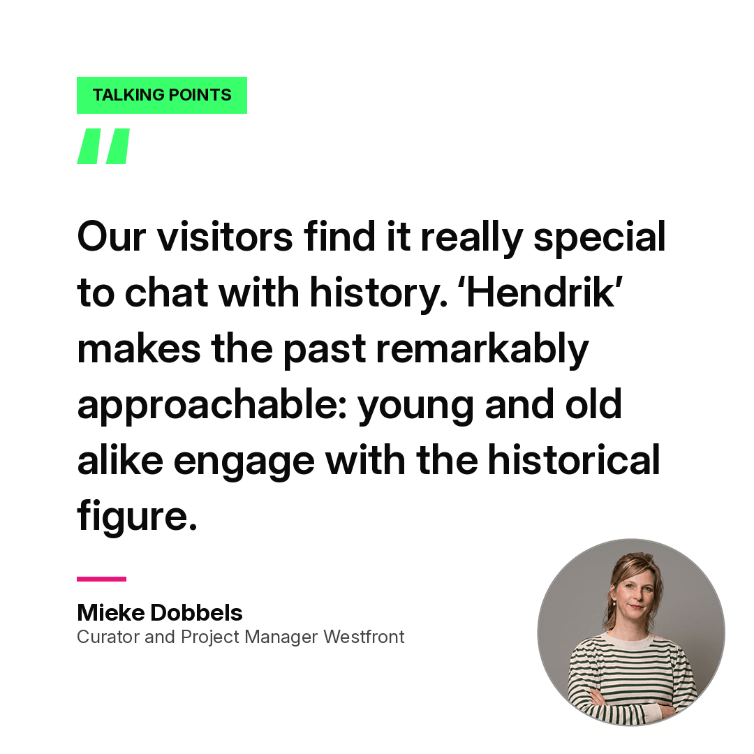 Review: visitors love to chat with history thanks to the Talking Point setup. Mieke Dobbels, Westfront